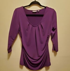 New York & Company Stretch Purple Blouse